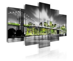 Bilder 200x100 cm - 3 Farben zur Auswahl ! XXL Format! Fertig Aufgespannt TOP Vlies Leinwand - 5 Teilig - New York City Wand Bild Bilder Kunstdrucke Wandbild 030102-26 200x100 cm B&D XXL