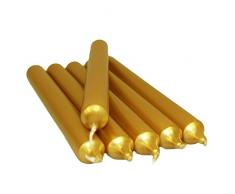 TBB Klassische Dinnerkerzen, tropffrei, 6 Stück, große Farbauswahl Bronze metallic