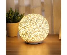 Wangwang454 Aufladung des Nachtlichts Führte Neuer Exotischer Rattanball Dekorative Tischlampe Studienschlafzimmerdekorationsnachtlichtbeige