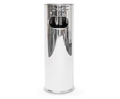 Relaxdays Standaschenbecher für drauÃen aus Edelstahl Aschenbecher mit Integriertem Mülleimer 43 L Extra Hoher Stehaschenbecher mit entnehmbarem Aschebehälter und Abaschgitter Höhe ca. 75 cm, Silber