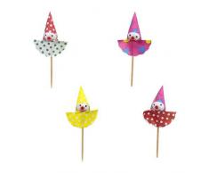 Deko-Picker Clown (farbig sortiert / 8 cm - 144 Stück)
