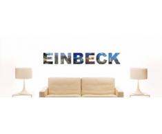 Wandtattoo farbige Wandschrift Städtename Einbeck mit Sehenswürdigkeiten 180 x 27 cm Länge