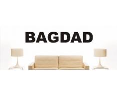 Wandtattoo w1064 Mehrfarbige Wandschrift mit Sehenswürdigkeiten und Stadtnamen - Aufkleber - Dekoration - Stadt Bagdad 180x29