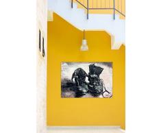 1art1 57180 Vincent Van Gogh - Stilleben, Ein Paar Schuhe, 1886 Poster Leinwandbild Auf Keilrahmen 120 x 80 cm