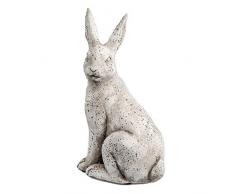 Formano Deko-Hase aus Zementstein, Sitzend, 36x21cm, 1 Stück (Sortiert), Antik-Grau