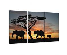Visario Leinwandbilder 1066 Bild auf Leinwand Afrika, 160 x 90 cm, 3 Teile