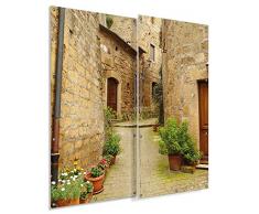 Wallario XXL Garten-Poster Outdoor-Poster - Weg durch die Altstadt - Toskana in Italien in Premiumqualität, für den Außeneinsatz geeignet