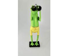 Metallfigur Metalldeko Frosch Spanner mit Fernglas Gartendeko Gartenfigur 50 cm