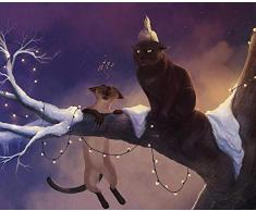 YuLiZP Holzpuzzle 1000 Stücke Lernspielzeug Erwachsene Kinder Puzzle Klassisches Kreatives Holzspiel Home Decoration Toys Pädagogisches Geschenk-Katzen Baumgirlande Kunst Lustig