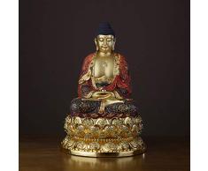 Gpzj Top Collection Shakyamuni Buddha Statue - Der Erleuchtete Skulptur in kaltgegossener Bronze-15,74-Zoll vergoldete höchste Buddha-Figur