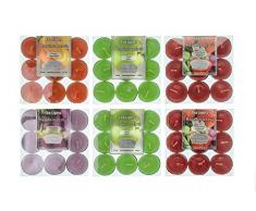 Hoch duftende Teelichter-Set 54tlg. 4 Sorten Sortiment Teelichter (6x9-Packungen) 4 Düfte Erdbeer-Apfel Lavendel-Orange (Duft-Kombination B)