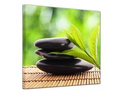 Bilderdepot24 Kunstdruck - Zen Steine V - Bild auf Leinwand - 60x60 cm - Leinwandbilder - Bilder als Leinwanddruck - Wandbild Geist & Seele - Asien - Wellness
