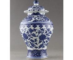 Zidao Antik: Sehr Gute, Handbemalte Porzellan-Vase Mit Blauen Und Weißen Blumen,Blau