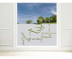 GRAZDesign Sichtschutzfolie Küche Coffee Kaffee Espresso, Fensterfolie zur Deko/Sichtschutz, Glasdekorfolie Blickdicht / 100x57cm