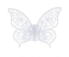Dokpav 50 Stück Schmetterling Papier Serviettenring für Hochzeit, Taufe, Kommunion, Graduierung, Geburtstag, Weihnachten, bankett Party Tischdekoration (Weiß)