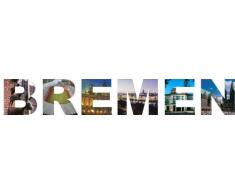 INDIGOS UG - WANDTATTOO / Wandsticker / Wandaufkleber / Aufkleber - W562 mehrfarbige Wandschrift Bremen 120x18 cm
