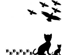 16 Stück kleine Vögel Vogel 10cm schwarz Aufkleber die cut Tattoo Warnvögel Fenster Schutz Deko Folie