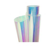 Toyandona Geschenkpapier, Regenbogen-Muster, schillernd, Folie, Zellophan, für Hochzeit, Blumenstrauß, Geschenk, Süßigkeitenpaket