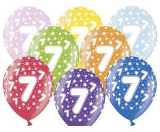 Luftballon 7.Geburtstag bunt gemischt Partydeko