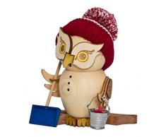 Kuhnert Räucherfigur - Räuchermännchen Schneefeger Eule 15 cm - Erzgebirge
