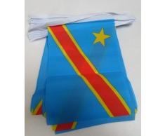 AZ FLAG Demokratischen Republik Kongo-Flagge, 6 m Girlande mit 20 Fähnchen kongolesische x 22.86 cm Flagge 15.24 cm-Lichterkette, 15 x 21 cm