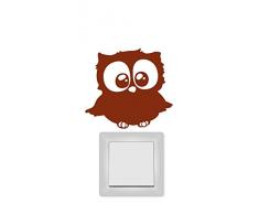 Wandtattoo Wandaufkleber niedliche süße Eule niedliches süßes Eulchen Eulen Eulenbursche Uhu M1517 AKTIONSPREIS - ausgewählte Farbe: *Schoko