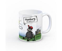 Hamburg - the place to be - Kaffeebecher - Hamburg Kaffeetasse Büro Kollegen Wichteln cool lustig Geschenk mug