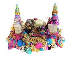 Adventskranz WEIHNACHTSKARAWANE groß Boho bunt-gold Orient Adventsdeko Elefant Tischkranz Vintage Weihnachtsdeko Retro Weihnachtskranz Märchenkranz 1001 Nacht Kranz Advent oriental