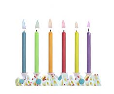 Geburtstagskerzen Bunte Flamme 6 Stück -Tortenkerzen, Dekokerzen, Kuchenkerzen