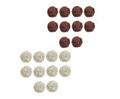 chiwanji 20 Pack 5cm Rattan Twig Balls Vase Bowl Filler Rattan Wicker Cane Ball Decor