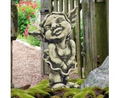 Mystische Steinfigur mit Gartenwichtel & Kobold