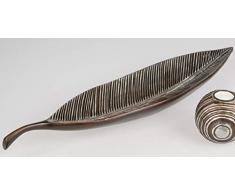 formano Dekoschale, Dekoteller Shell Blatt L. 65cm antikbraun + Silber