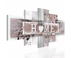 Bilder Home Herz Wandbild 200 x 100 cm Vlies - Leinwand Bild XXL Format Wandbilder Wohnzimmer Wohnung Deko Kunstdrucke Braun 5 Teilig - MADE IN GERMANY - Fertig zum Aufhängen 504551b