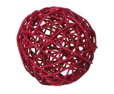 Rattankugeln sortiert, 3 cm, 4 cm, 7 cm, 10 Stück, Dekokugeln Tischdekoration - Bordeaux