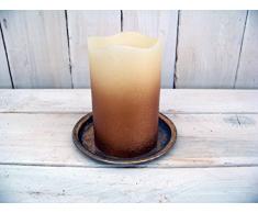 Kerzenteller Schale Untersetzer mit flachen Rand Kerzen Metall Gold- Bronze