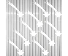 Set Stern + Schweif 10 Stück Sterne Aufkleber die cut Tattoo Wandtattoo Winter Auto Fenster Deko Folie Weihnachten Weihnachtsstern (weiß)