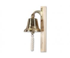 Wandhänger: hochwertige Schiffsglocke Maritim, aus Messing gefertigt, D: 12,5 cm, H: 14 cm, Baraccessoire, Barzubehör, Wandglocke, Schiffsdeko Seefahrt