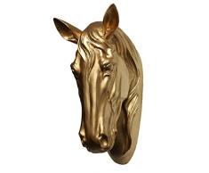 Dekofigur Pferdekopf Büste Pferd gold Tierdeko Hengst Stute