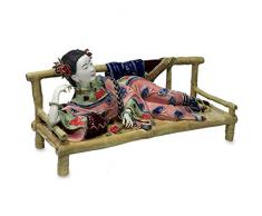 WEHOLY Statue Skulptur Dekoration Skulptur Statue Keramik Weibliche Figuren Guzheng Chinesische Antike Imitation Sammler Porzellanskulptur Weihnachtsdekoration