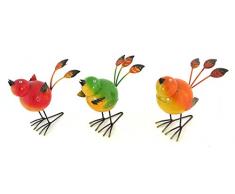 Metall Deko-Figur 3er Set Vögel 8 x 16cm