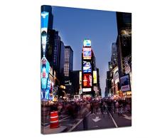 Wandbild - Times Square by Night - Bild auf Leinwand - 50x60 cm einteilig - Leinwandbilder - Städte & Kulturen - New York - Theaterviertel von Manhattan