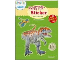 Fenster-Sticker Dinosaurier: 24 Ausmalseiten, 20 Folien-Sticker