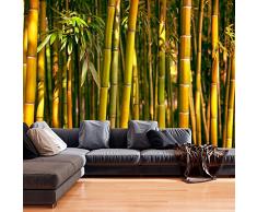 Vlies Fototapete 400x280 cm - 3 Farben zur Auswahl - Top Tapete Wandbilder XXL Wandbild Bild Fototapeten Tapeten Wandtapete Bambus Baum Bäume Bambusweld Natur Wald grün Asien Asia b-B-0072-a-c