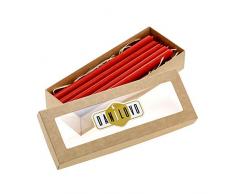 Danilovo 10 Stück Bienenwachskerzen. Traditionell, Festlich, Rot, Tisch Kerzen. Höhe 20,5 cm/Ø 1,2 cm - 10 Stück. Einwandfreies Brennverhalten - Altarkerzen