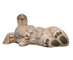 Tiefes Kunsthandwerk Steinfigur Hase schlafend - Terrakotta, Figur, Deko, Garten, Osterdeko, Osterhase