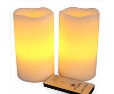 LED Lytes Flammenlose Batteriebetriebene Kerzen Gelbe Flamme und Elfenbein Wachs 3 x 5