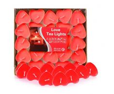 Adkwse 50er Teelichter, Herzform Romantische Kerzen Rauchfreie Herzkerzen für Geburtstag, Vorschlag, Hochzeit, Party, Rot, Hochzeit Verlobung, Valentinstag (Rot)