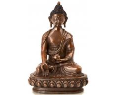 BUDDHAFIGUREN Buddha-Statue Ratnasambhava Bronzefarben aus Bronze 15 cm Sitzend