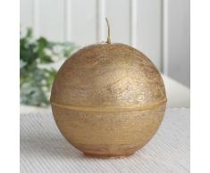 Rustik-Kugelkerze, 8 cm Ø, gold-metallic