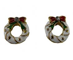 Ohrringe Ohrstecker Stecker Weihnachten Winter Weihnachtskranz Advent Kranz Gesteck Straß 4669